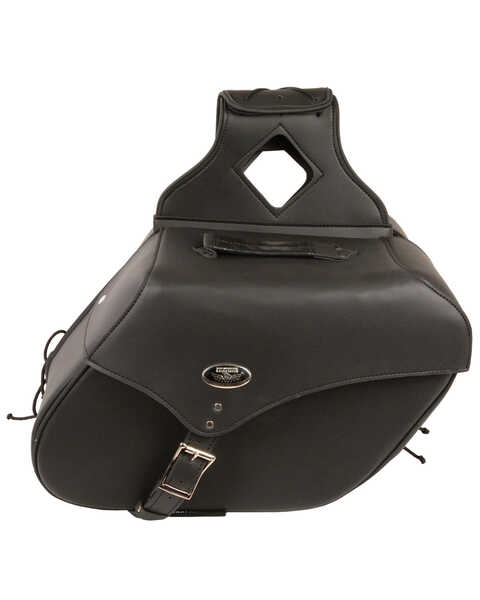Image #2 - Milwaukee Leather Large Zip-Off Single Strap Throw Over Saddle Bag, Black, hi-res