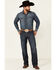 Rock & Roll Denim Men's Double Barrel Dark Wash Stretch Relaxed Straight Jeans , Blue, hi-res
