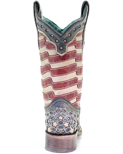 Image #4 - Corral Women's Blue Jeans Stars & Stripes Western Boots - Square Toe, Blue, hi-res