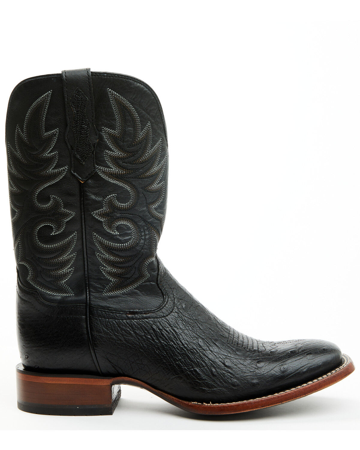 Image #2 - Cody James Men's Exotic Full Quill Ostrich Western Boots - Broad Square Toe, Black, hi-res