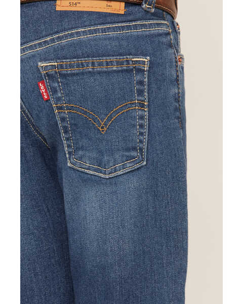 Levi's Boys' 514 West Lake Medium Wash Mid Rise Straight Leg Jeans, Blue, hi-res