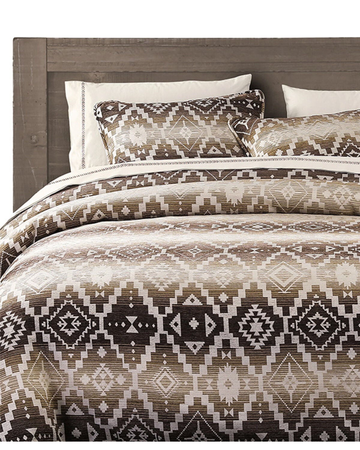 Image #2 - HiEnd Accents Chalet Southwestern Print 3 Piece Duvet Cover Set - King Size, Brown, hi-res