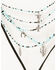 Shyanne Women's Leather Layered Turquoise Beaded & Silver Concho Fringe Charm Necklace, Silver, hi-res