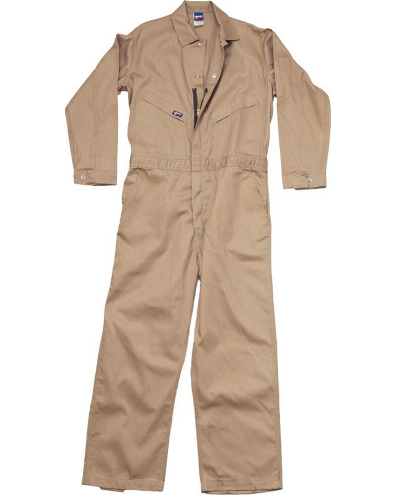 Lapco Men's Khaki FR Deluxe Coveralls , Beige/khaki, hi-res