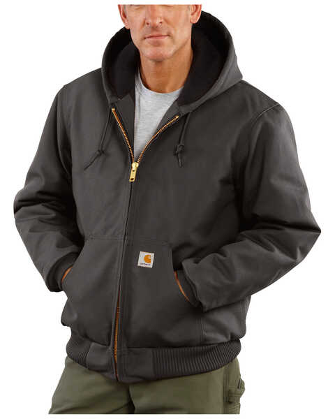 Image #2 - Carhartt Men's Duck Lined Hooded Jacket - Tall, , hi-res