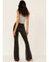 Free People Women's Penny Lane Pull On Flare Jeans , Black, hi-res