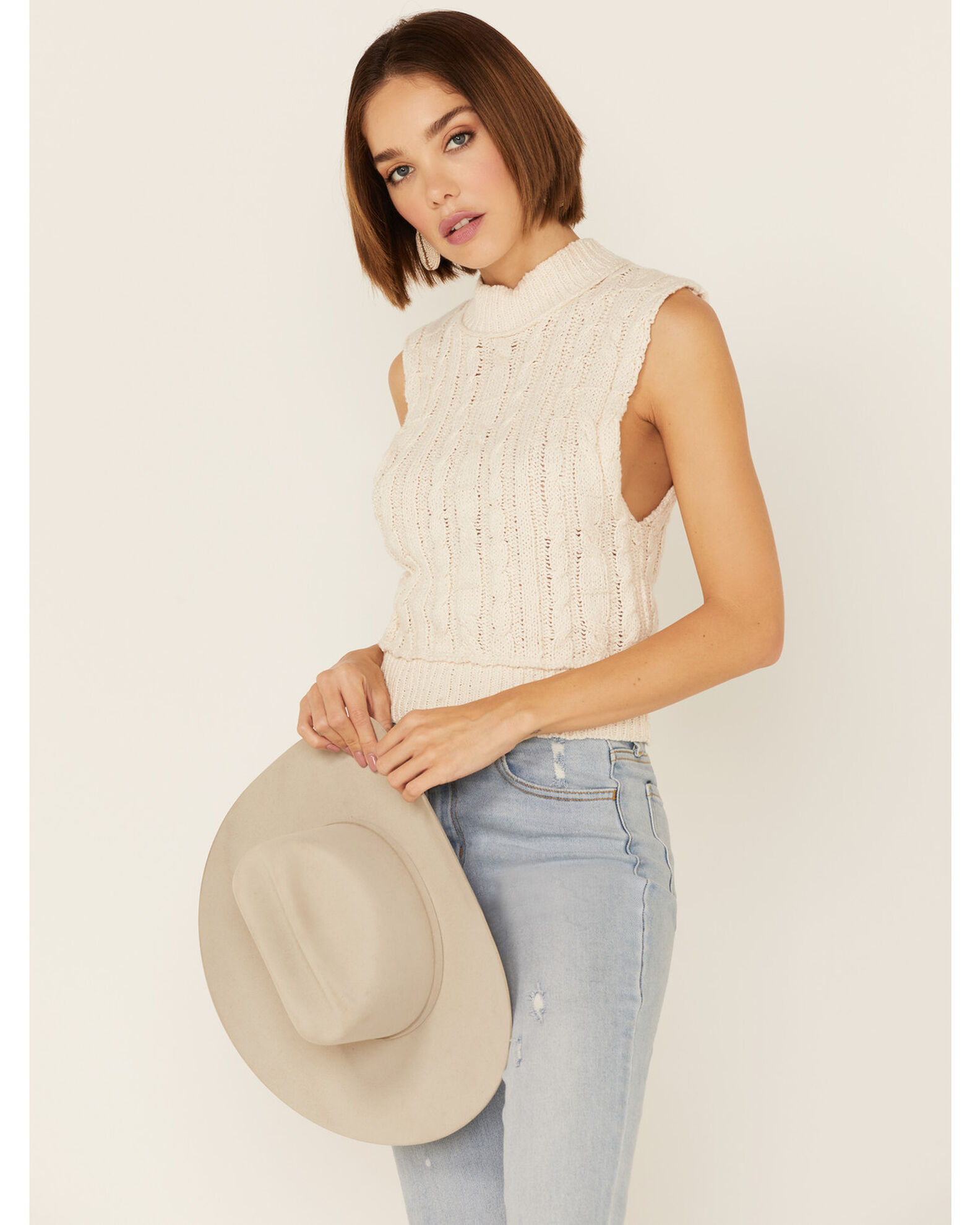 Cream sweater tank shop