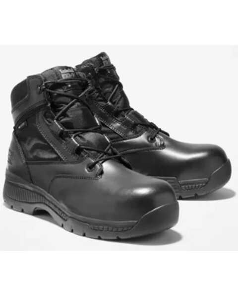 Timberland PRO Men's Valor 6" Waterproof Lace-Up Work Boot - Composite Toe, Black, hi-res