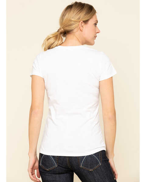 Dovetail Workwear Women's White Solid V-Neck Work Tee, White, hi-res