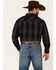 Resistol Men's Azie Large Ombre Plaid Long Sleeve Button Down Western Shirt , Navy, hi-res