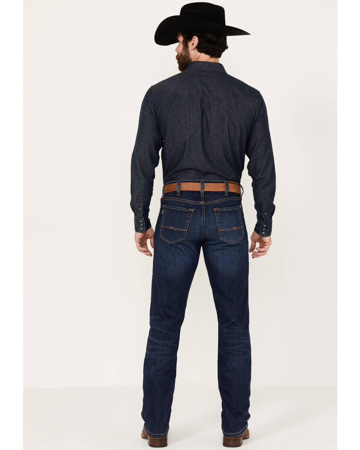 Image #3 - Justin Men's 1879 Medium Wash Slim Stretch Denim Jeans, Medium Wash, hi-res