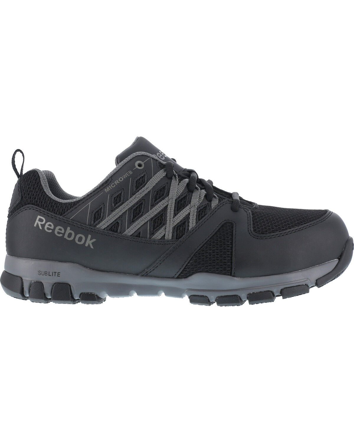 Image #3 - Reebok Women's Sublite Athletic Oxford Work Shoes - Steel Toe, Black, hi-res