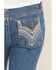 Image #2 - Shyanne Little Girls' Rome Dark Wash Embellished Pocket Bootcut Stretch Denim Jeans, Dark Wash, hi-res