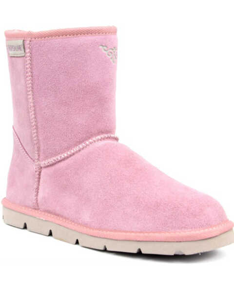 Image #1 - Superlamb Women's Argali 7.5" Suede Leather Pull On Casual Boots - Round Toe , Pink, hi-res