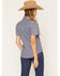 Image #4 - Howdy Hanny Women's Rose Embroidered Chambray Short Sleeve Pearl Snap Western Shirt, Blue, hi-res