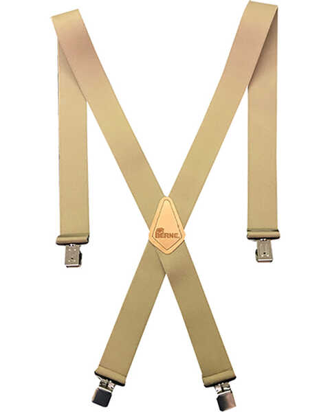 Image #1 - Berne Men's 2" Industrial Suspenders , Beige/khaki, hi-res