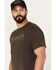 Image #2 - Brothers and Sons Men's Mountain Base Embroidered Short Sleeve Graphic T-Shirt, Dark Brown, hi-res