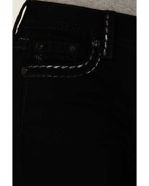 Image #4 - Miss Me Women's Mid Rise Border Pocket Bootcut Stretch Denim Jeans, Black, hi-res