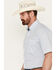 Image #2 - George Strait by Wrangler Men's Geo Print Short Sleeve Button-Down Western Shirt, Blue, hi-res