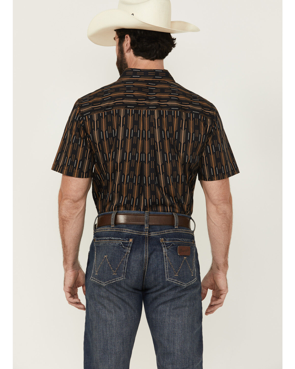 Image #4 - Cody James Men's Cactus Dobby Striped Print Short Sleeve Button-Down Stretch Western Shirt, Black, hi-res