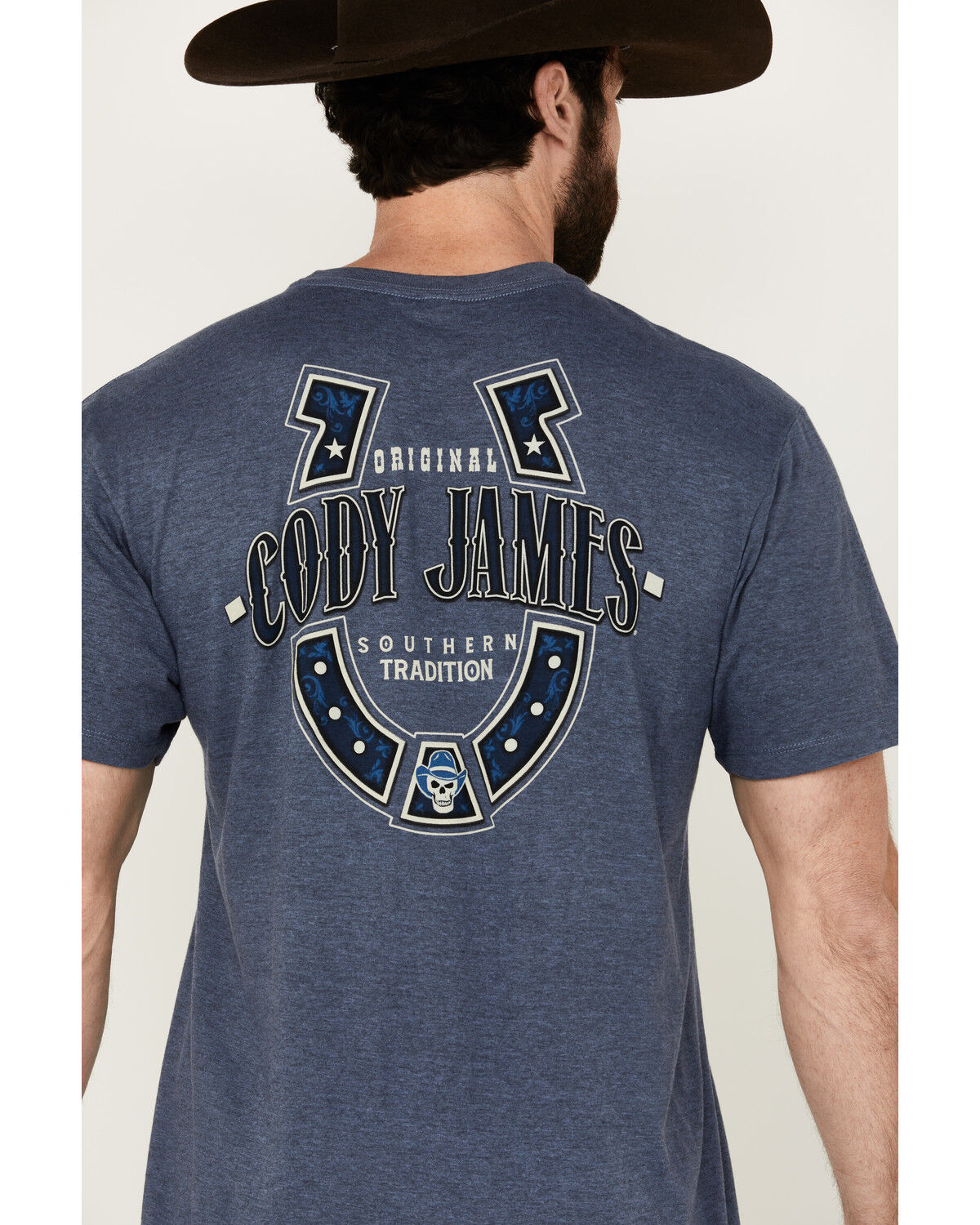 Image #4 - Cody James Men's Lucky Horseshoe Short Sleeve Graphic T-Shirt, Navy, hi-res