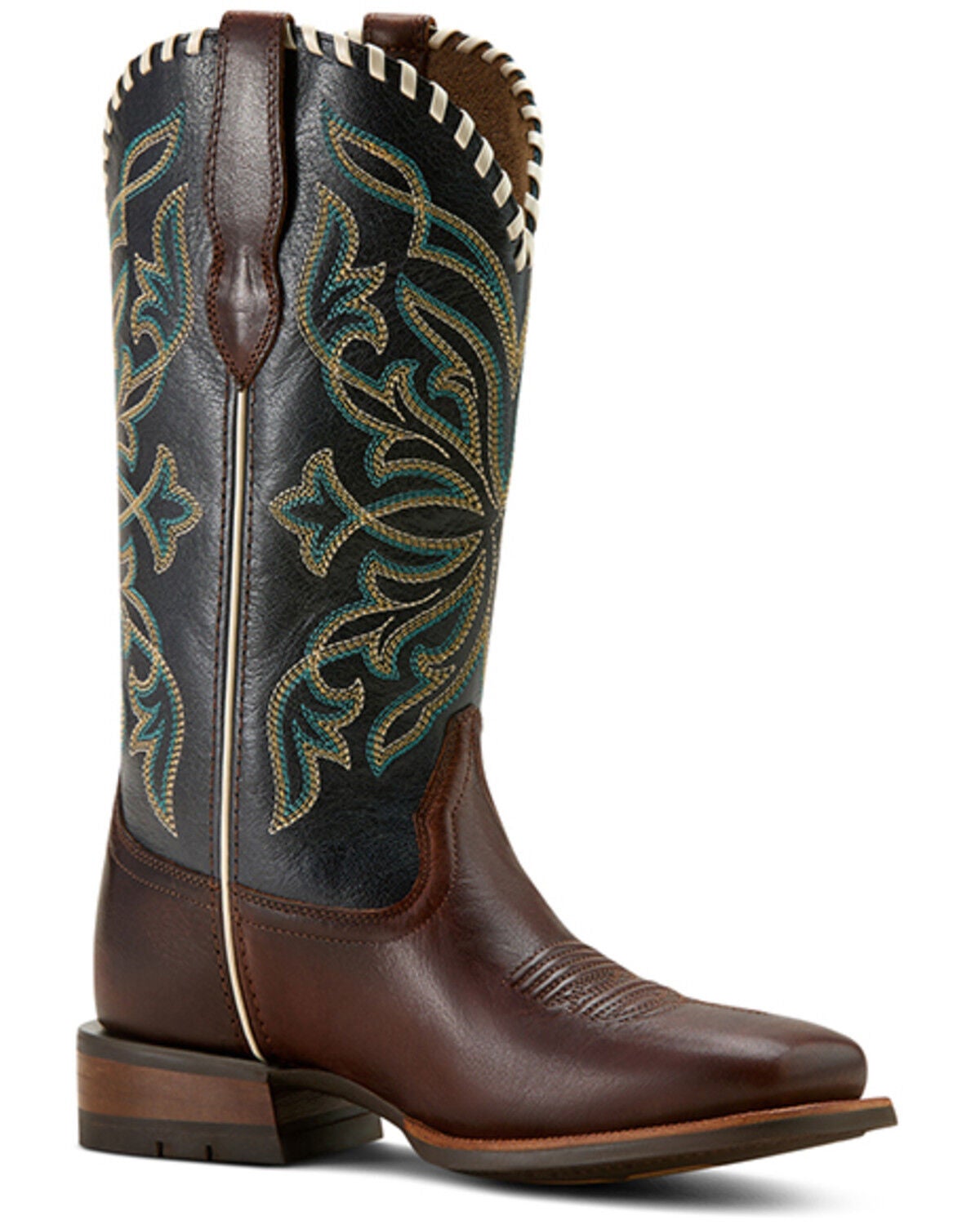 Ariat Women's Showdown Western Boots - Broad Square Toe, Brown, hi-res