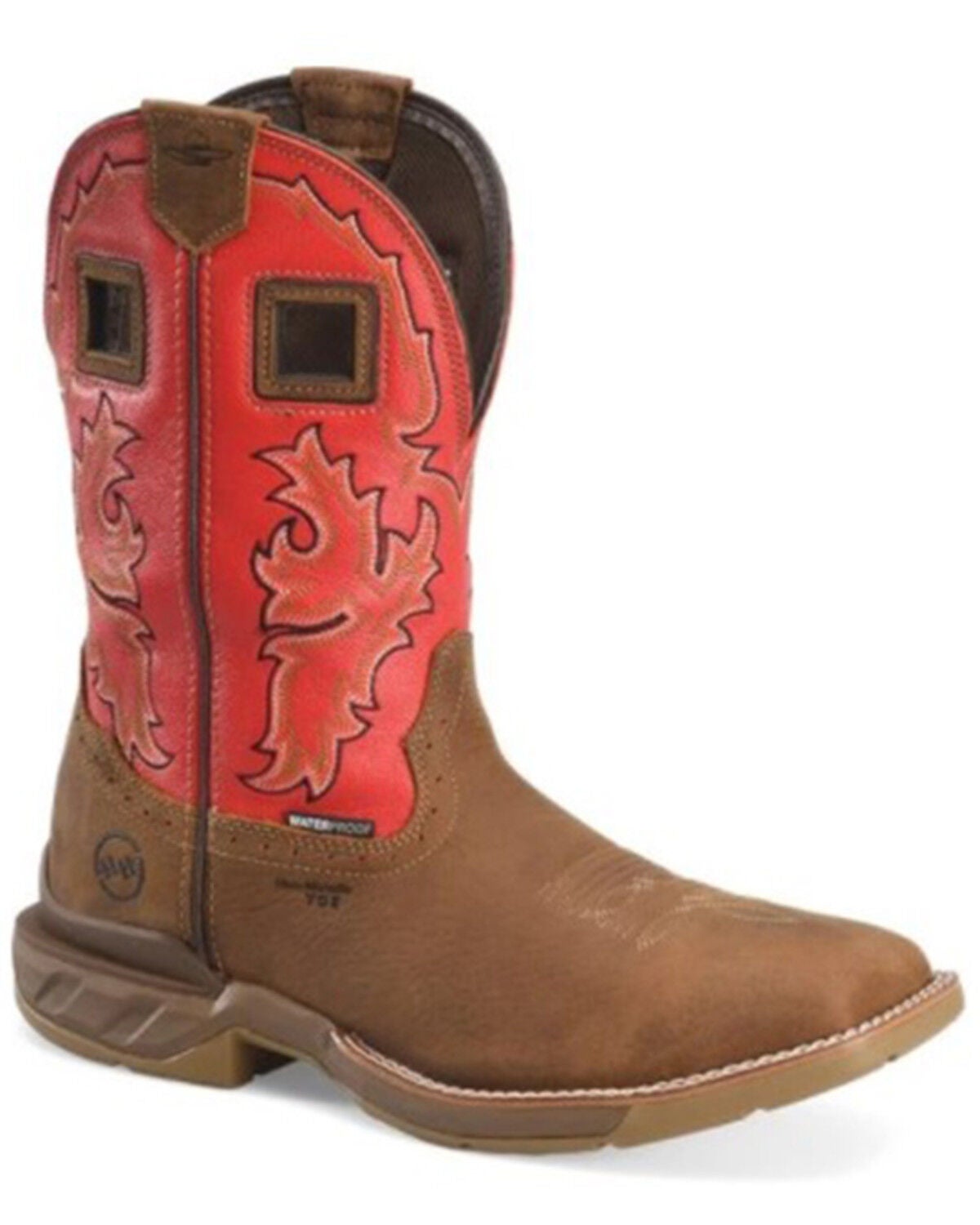Double H Men's Henley Waterproof Western Work Boots - Composite Toe, Brown, hi-res
