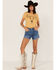 Image #2 - Bandit Women's Steer Head Graphic Tee, Mustard, hi-res