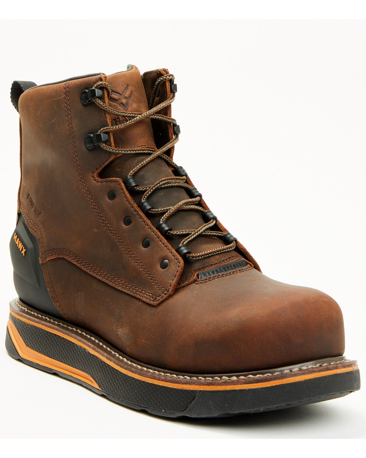Hawx Men's 6" Airflow Heat Transfer System Paver Work Boots - Composite Toe, Dark Brown, hi-res