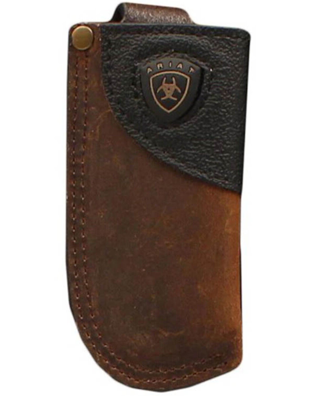 Ariat Men's Logo Standard Knife Sheath, Brown, hi-res