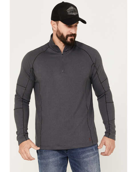 Brothers and Sons Men's Base Layer Quarter Zip Shirt, Charcoal, hi-res