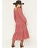 Image #4 - Yura Women's Long Sleeve Smocked Tiered Midi Dress, Rose, hi-res