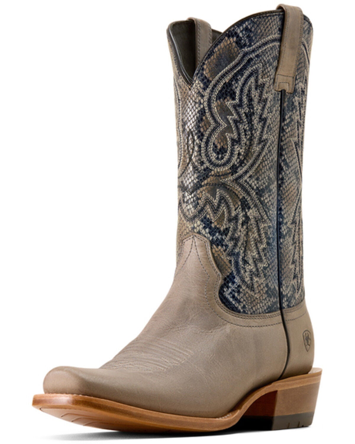 Image #1 - Ariat Men's Futurity Cashout Snake Print Western Boots - Square Toe, Grey, hi-res