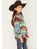Image #2 - Shyanne Girls' Iris Reversible Southwestern Print Shacket, Turquoise, hi-res