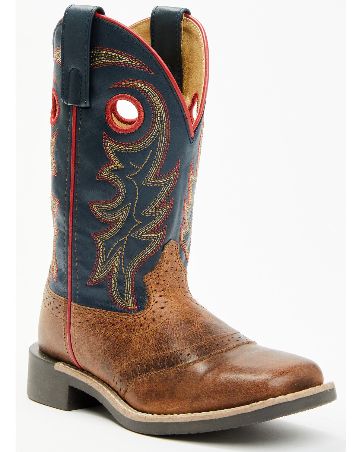 Image #1 - Cody James Boys' Bobby Western Boots - Broad Square Toe, Navy, hi-res