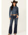Image #1 - Shyanne Women's Great Falls Dakota Medium Wash Mid Rise Trouser Stretch Riding Jeans, Medium Wash, hi-res