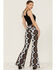 Ranch Dress'n Women's Full Del Rio Southwestern Print Super Flare Pants, Black, hi-res