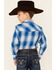 Ely Walker Boys' Plaid Long Sleeve Snap Western Shirt , Blue, hi-res