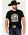 Image #1 - Rock & Roll Denim Men's Reckless And Rowdy Short Sleeve Graphic T-Shirt, Black, hi-res