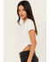 Wild Moss Women's Textured Corset Knit Top, White, hi-res
