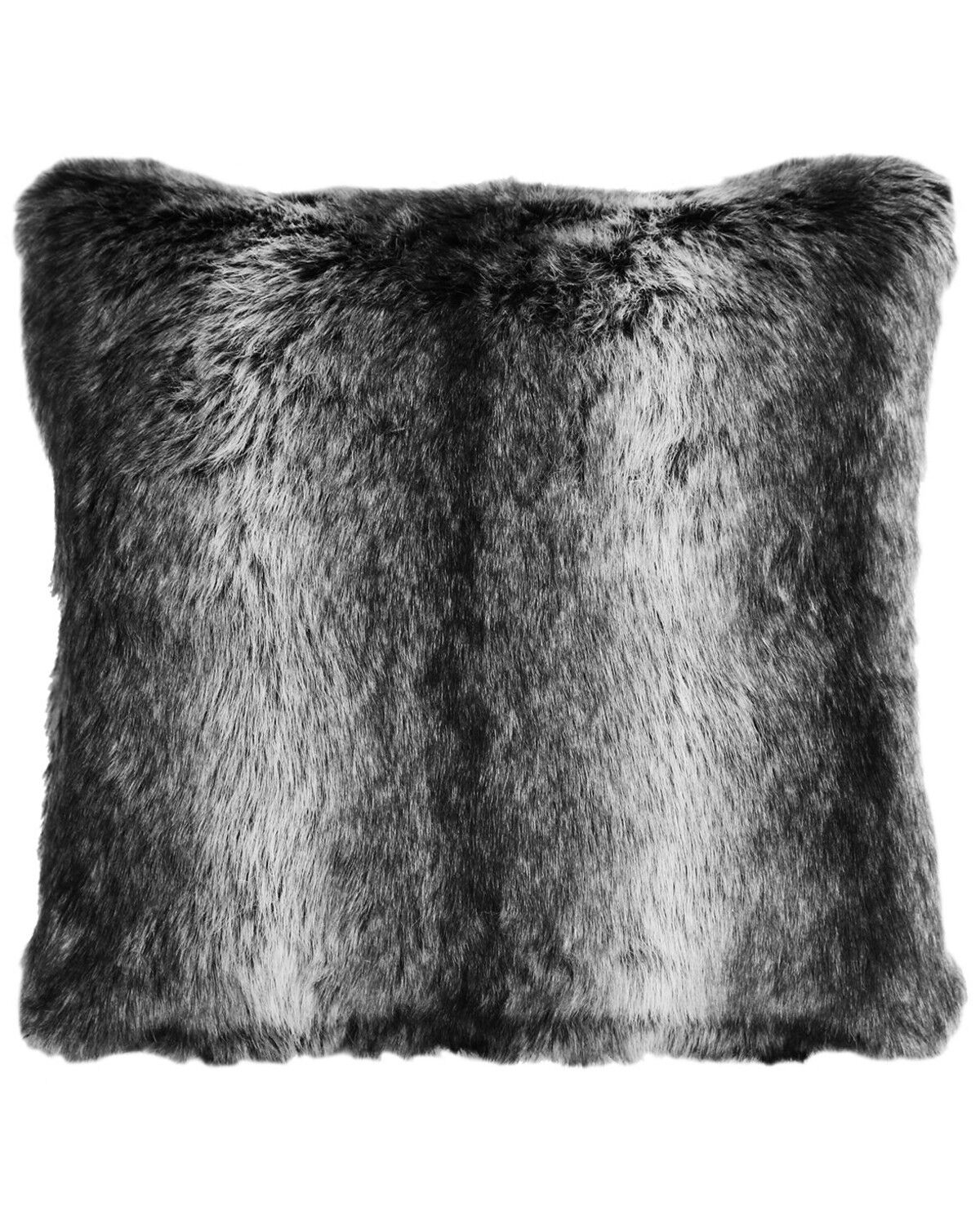 Image #1 - Carstens Home Black Wolf Faux Fur Throw Pillow, Black, hi-res