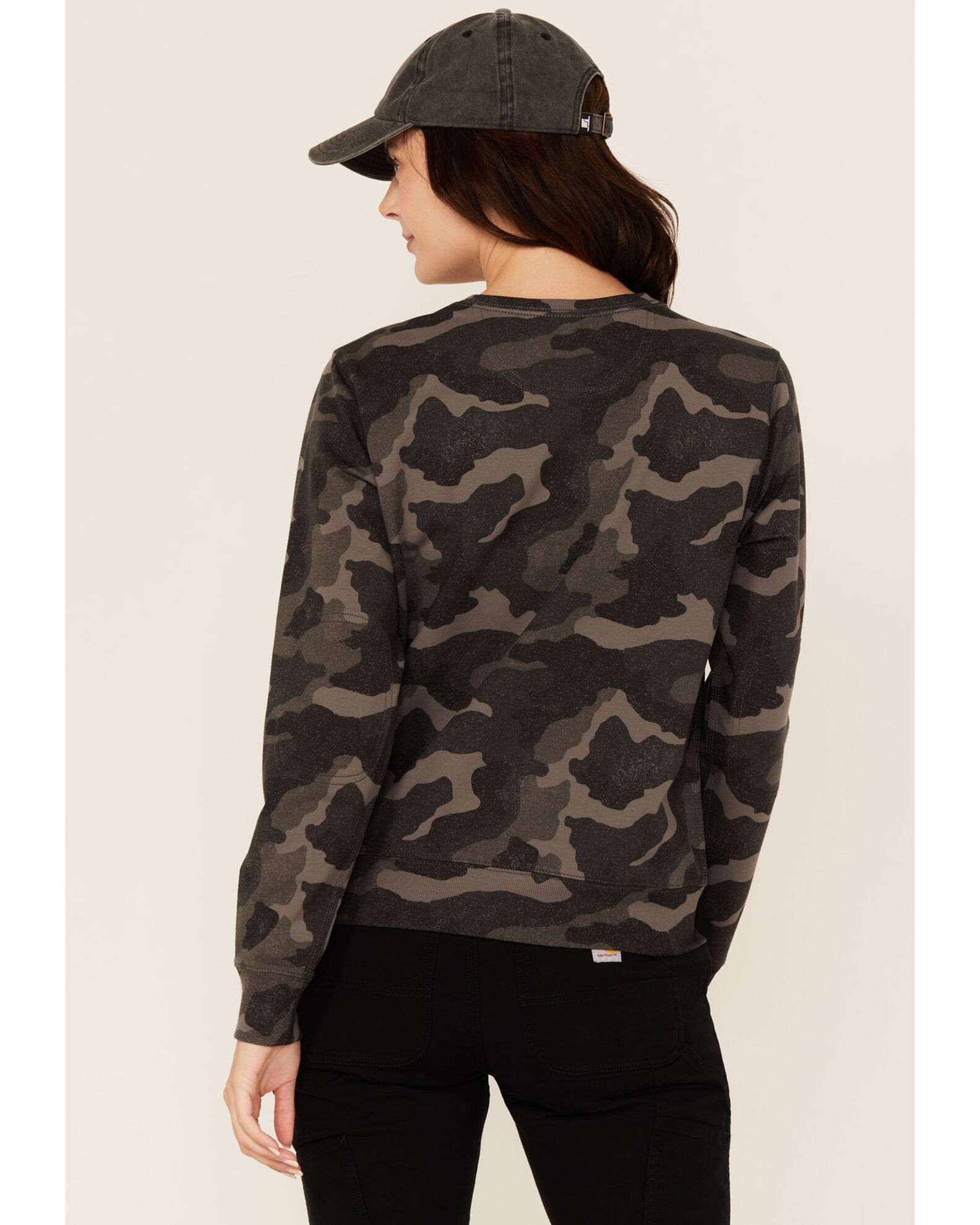 Lucky Brand Workwear Women s Camo Print French Terry Crewneck Sweatshirt Sheplers