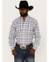 Image #1 - Ariat Men's Brady Plaid Long Sleeve Button Down Western Shirt , White, hi-res