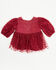 Image #1 - Yura Infant Girls' Tutu Long Sleeve Onesie, Burgundy, hi-res