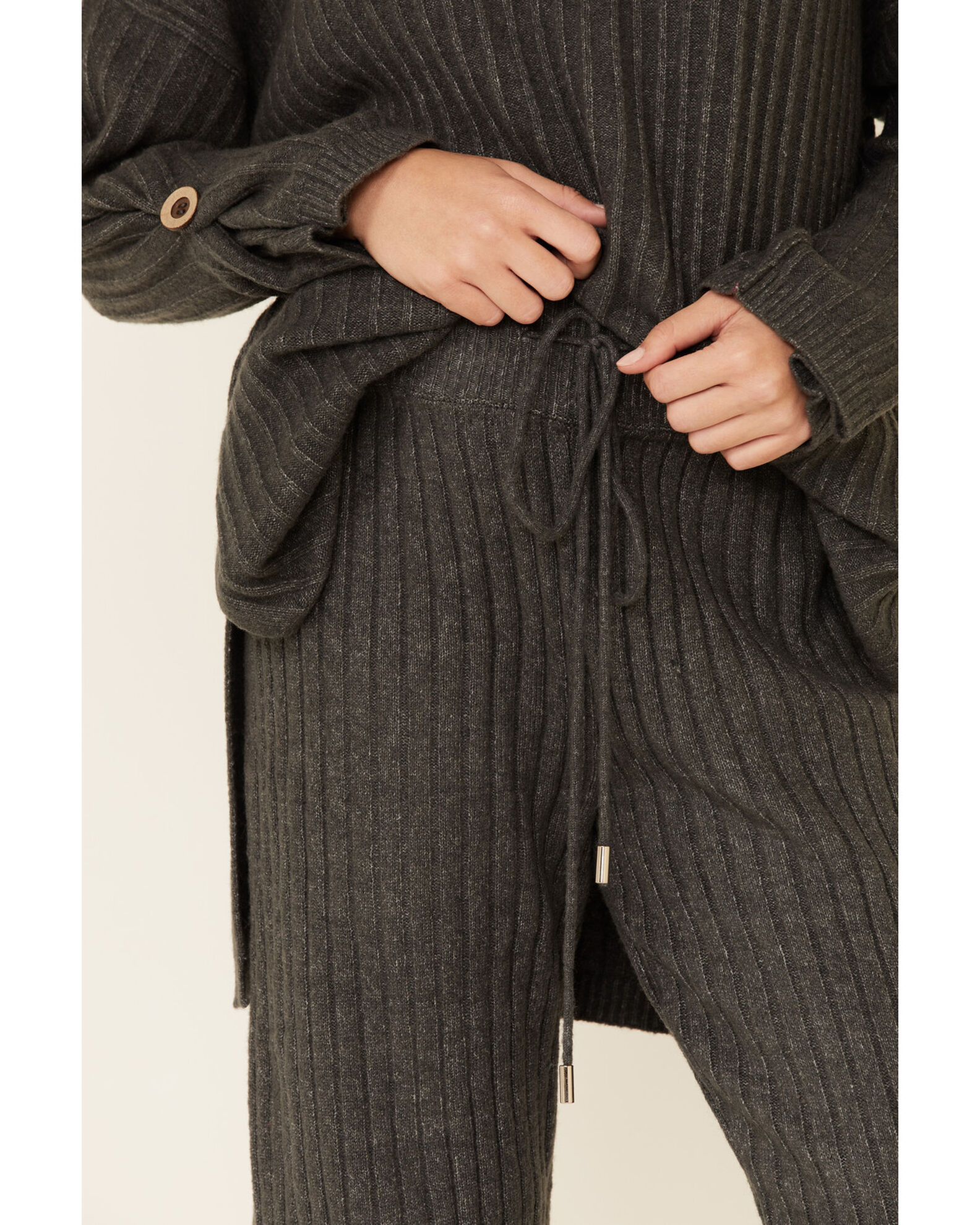 Image #4 - Free People Women's Around The Clock Jogger Sweatpants, Charcoal, hi-res