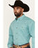 Image #2 - George Strait by Wrangler Men's Solid Long Sleeve Button-Down Stretch Western Shirt, Turquoise, hi-res