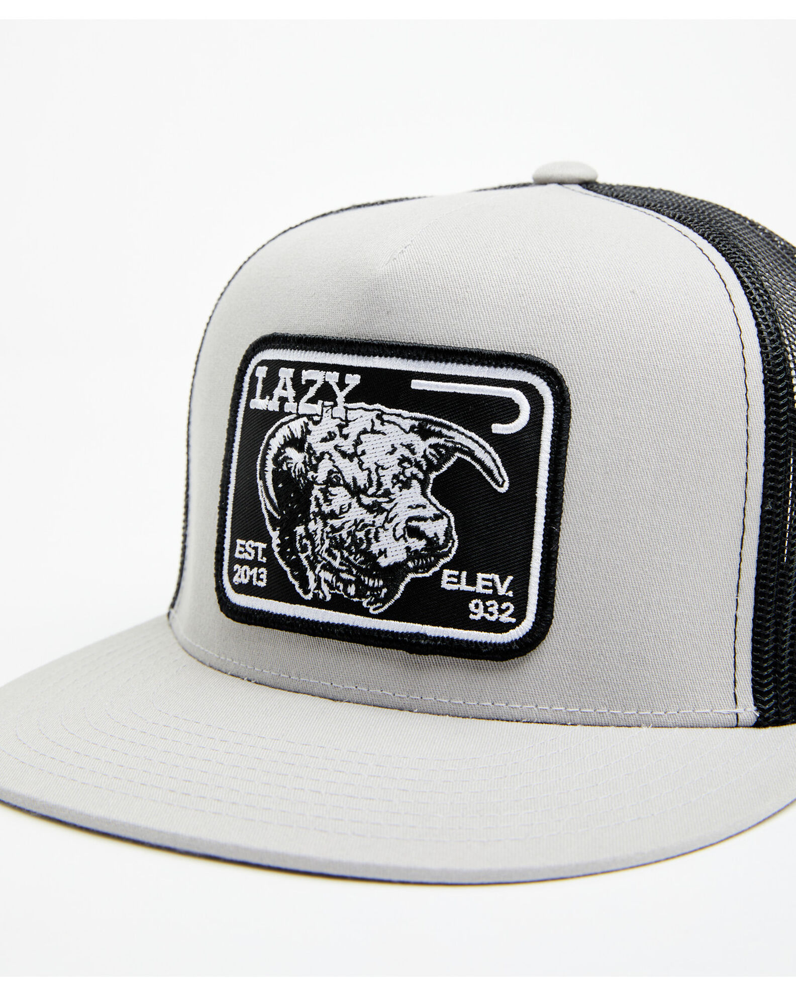 Product Name: Lazy J Ranch Men's Black Elevation Cowhead Logo Patch  Mesh-Back Ball Cap