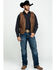 Image #6 - Scully Leatherwear Men's Leather Canvas Back Vest , , hi-res