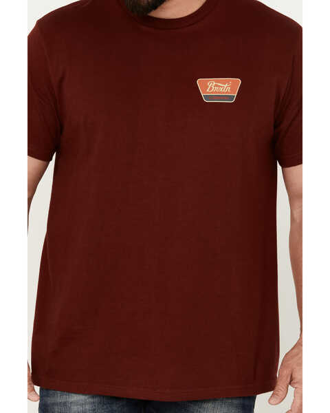 Image #3 - Brixton Men's Linwood Short Sleeve Standard Graphic T-Shirt, Rust Copper, hi-res