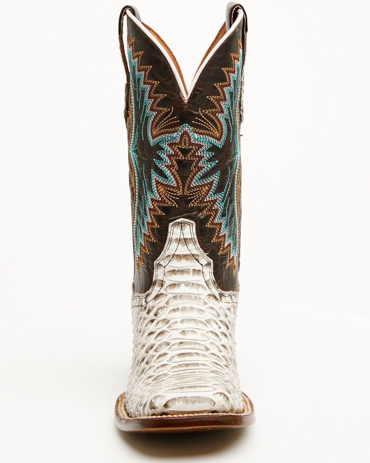 Image #4 - Dan Post Women's Exotic Python Western Boots - Broad Square Toe, Natural, hi-res